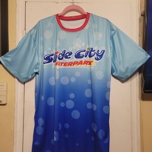 AOL Side City Waterpark Women's Red Short Sleeve Tee Size Large